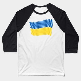 Ukraine Flag Scribble (Blue - Yellow) Baseball T-Shirt